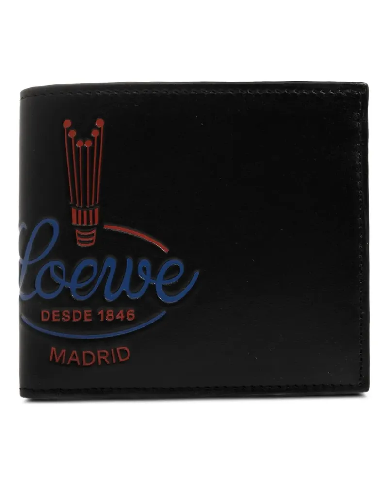 Loewe logo-print leather wallet - Schwarz Schwarz