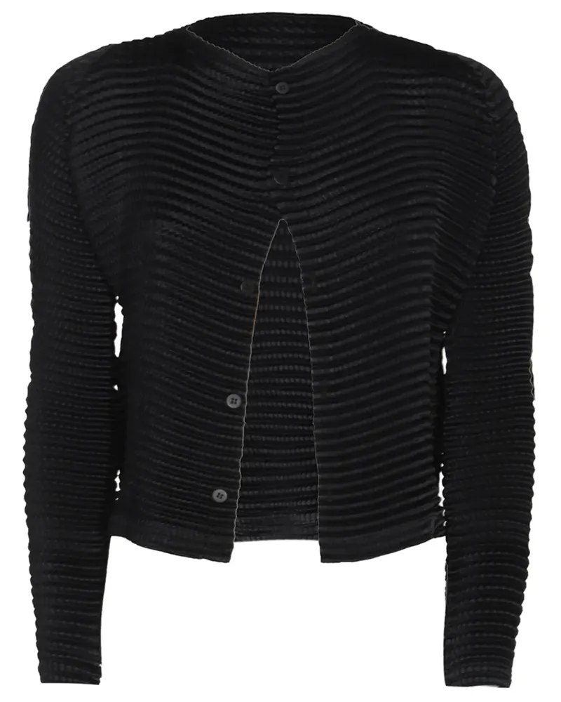 Issey Miyake Cardigan mit rundem Ausschnitt - Schwarz Schwarz