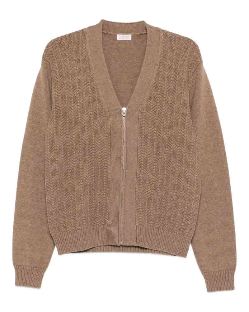 FURSAC V-neck zip-up cardigan - Braun Braun