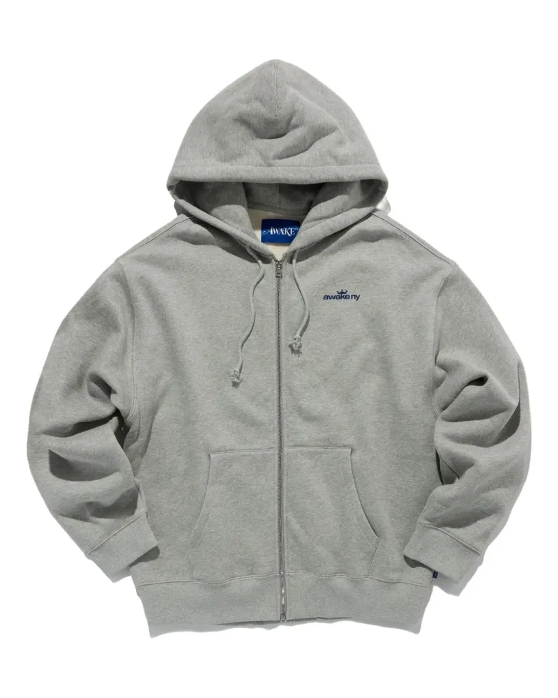 AWAKE NY Kapuzenjacke mit Kronen-Logo - Grau Grau