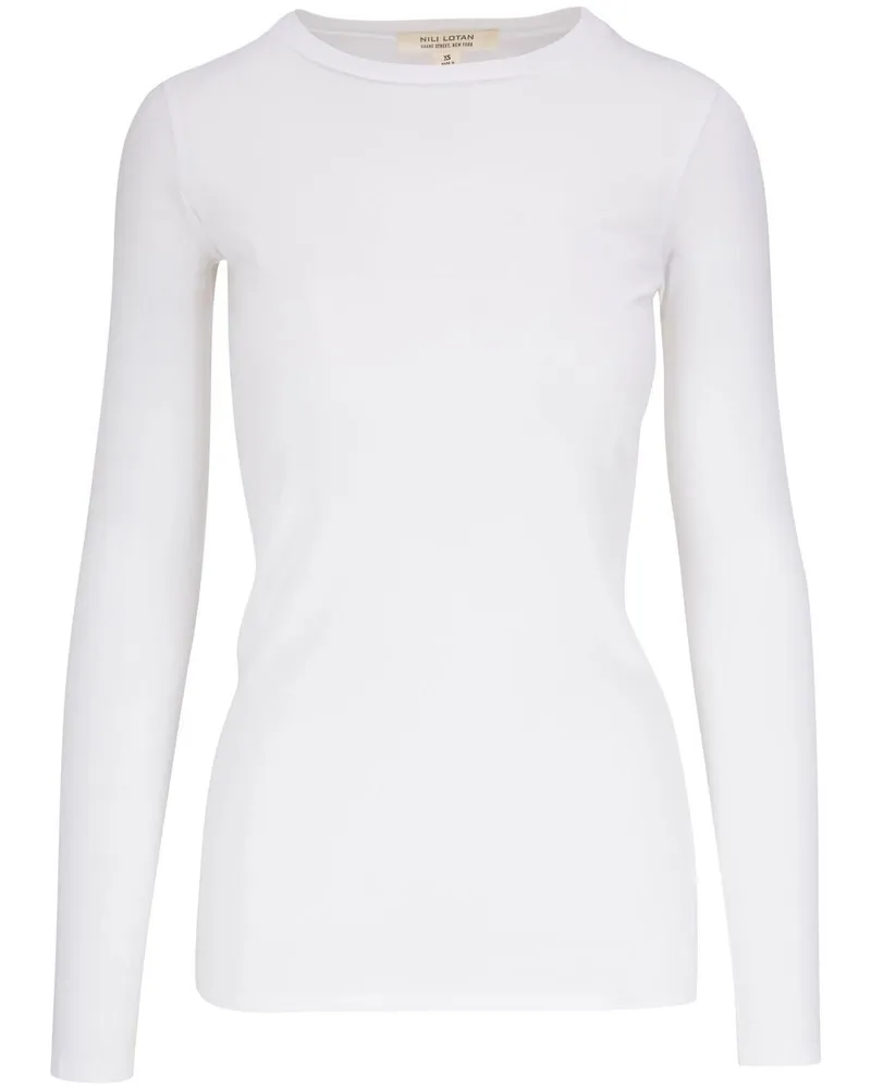 Nili Lotan Klassisches Langarmshirt - Weiß Weiß
