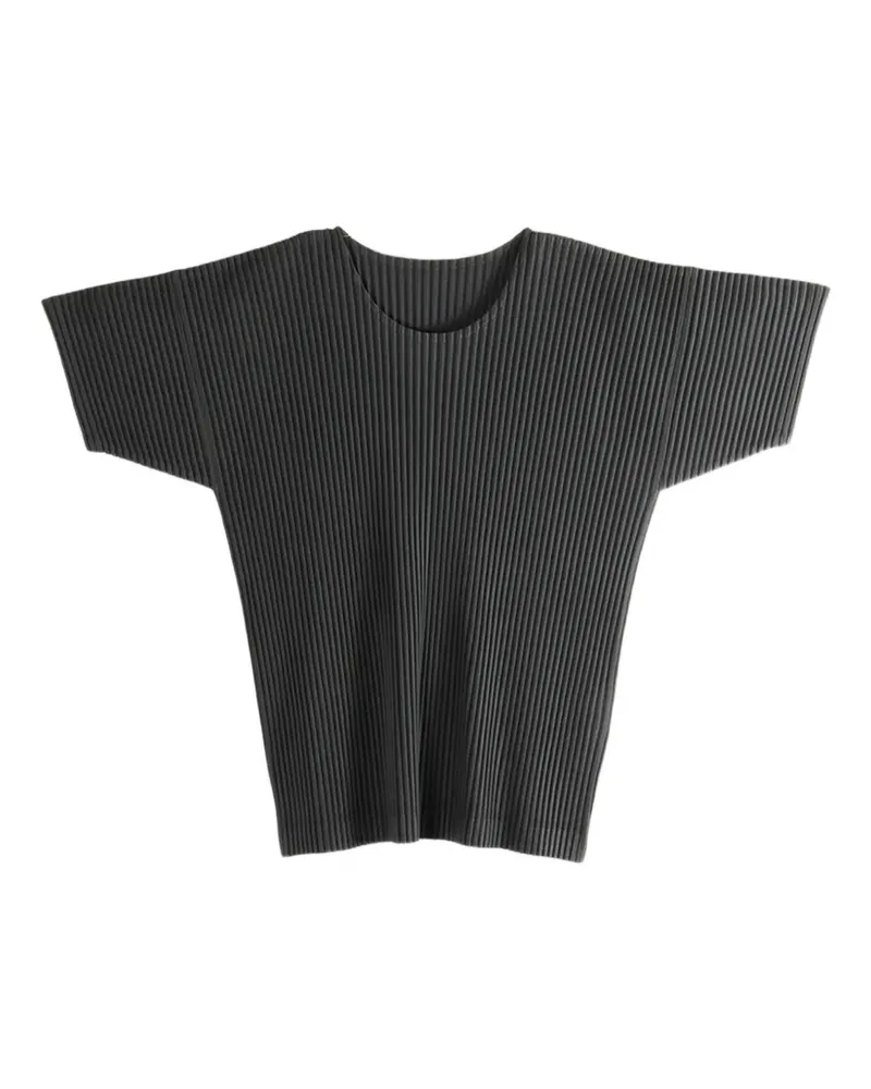 Issey Miyake T-Shirt mit Falten - Schwarz Schwarz