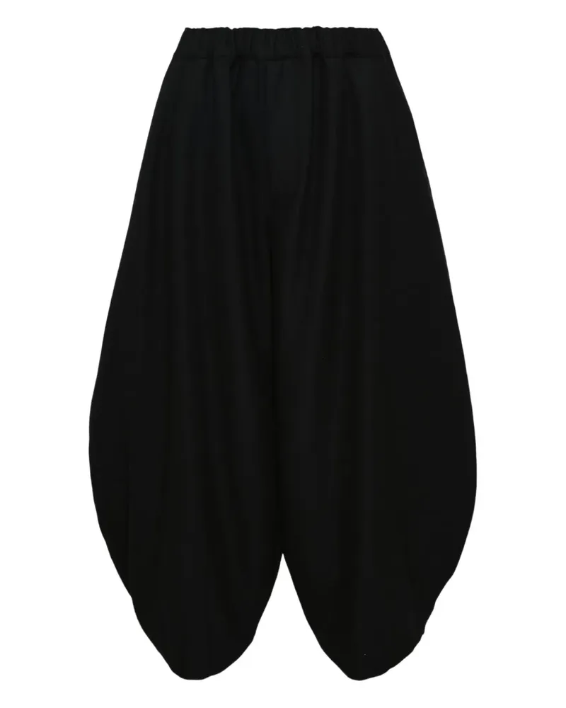 Comme des Garçons Flanellhose mit Ballonsaum - Schwarz Schwarz