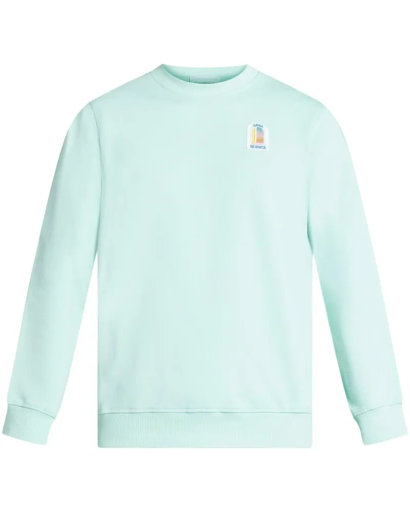 Casablanca Paris L'Arc Colore Sweatshirt aus Bio-Baumwolle Blau