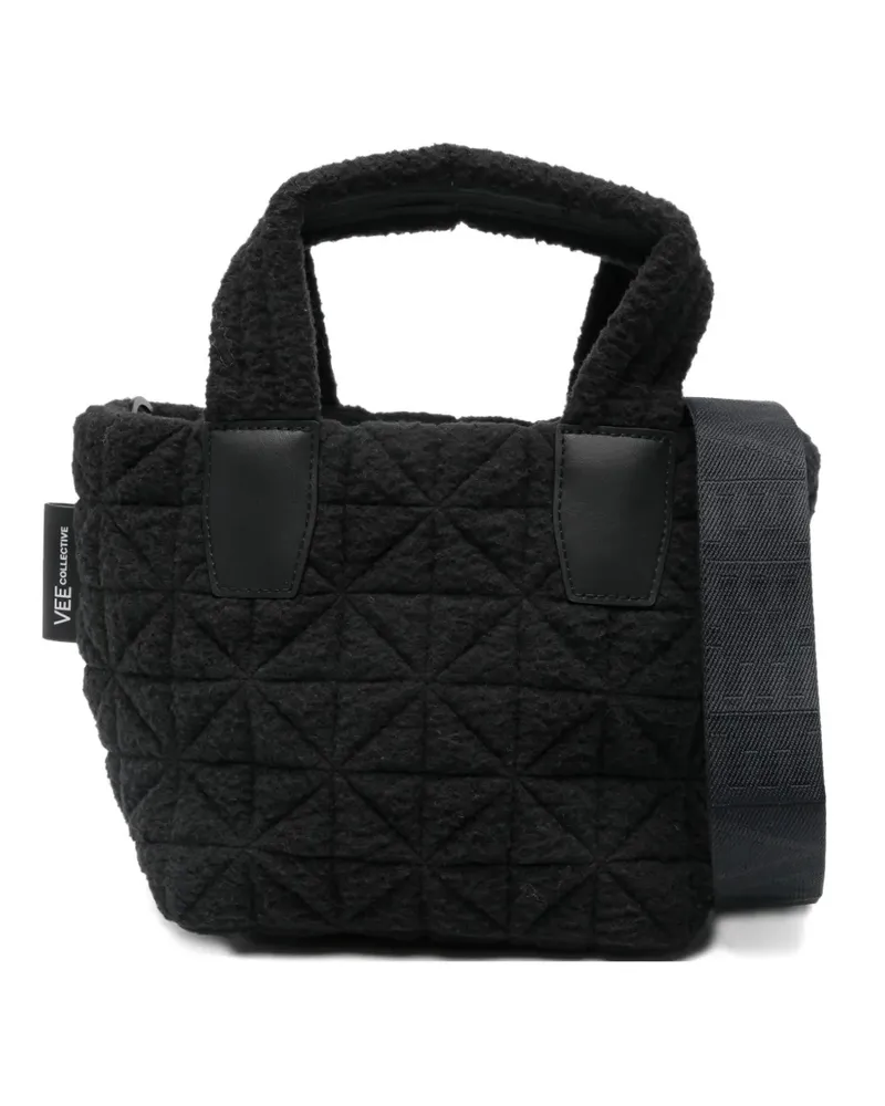 VeeCollective mini Vee sherpa quilted tote bag - Schwarz Schwarz