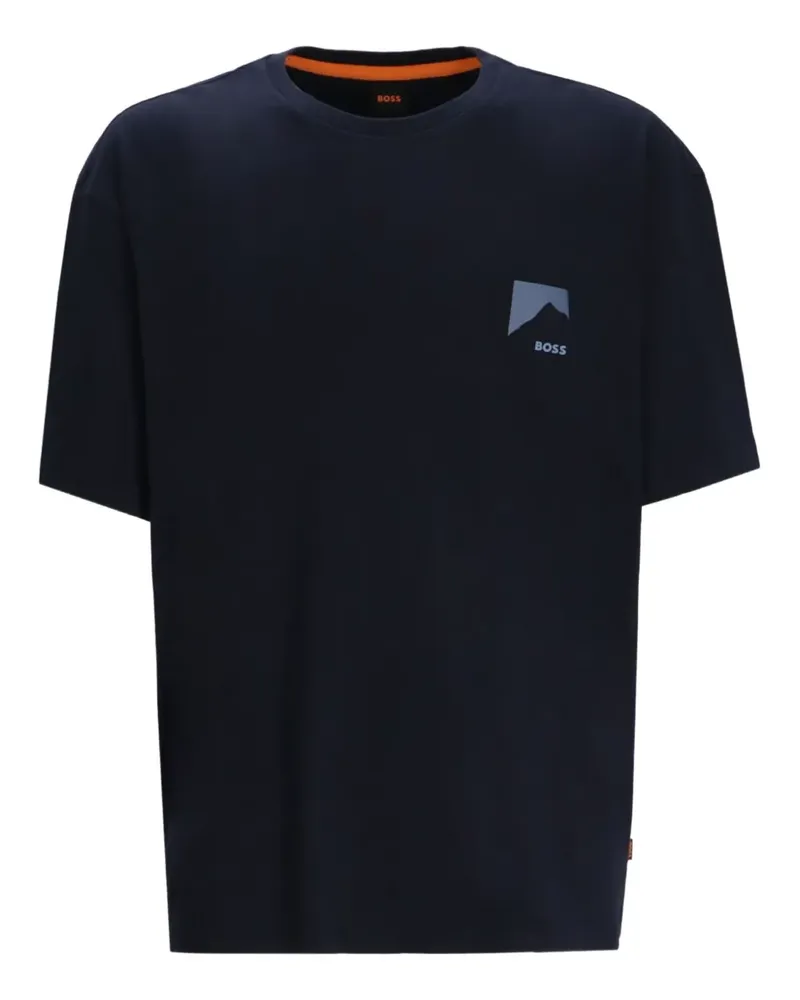 HUGO BOSS T-Shirt mit Gebirgs-Print - Schwarz Schwarz