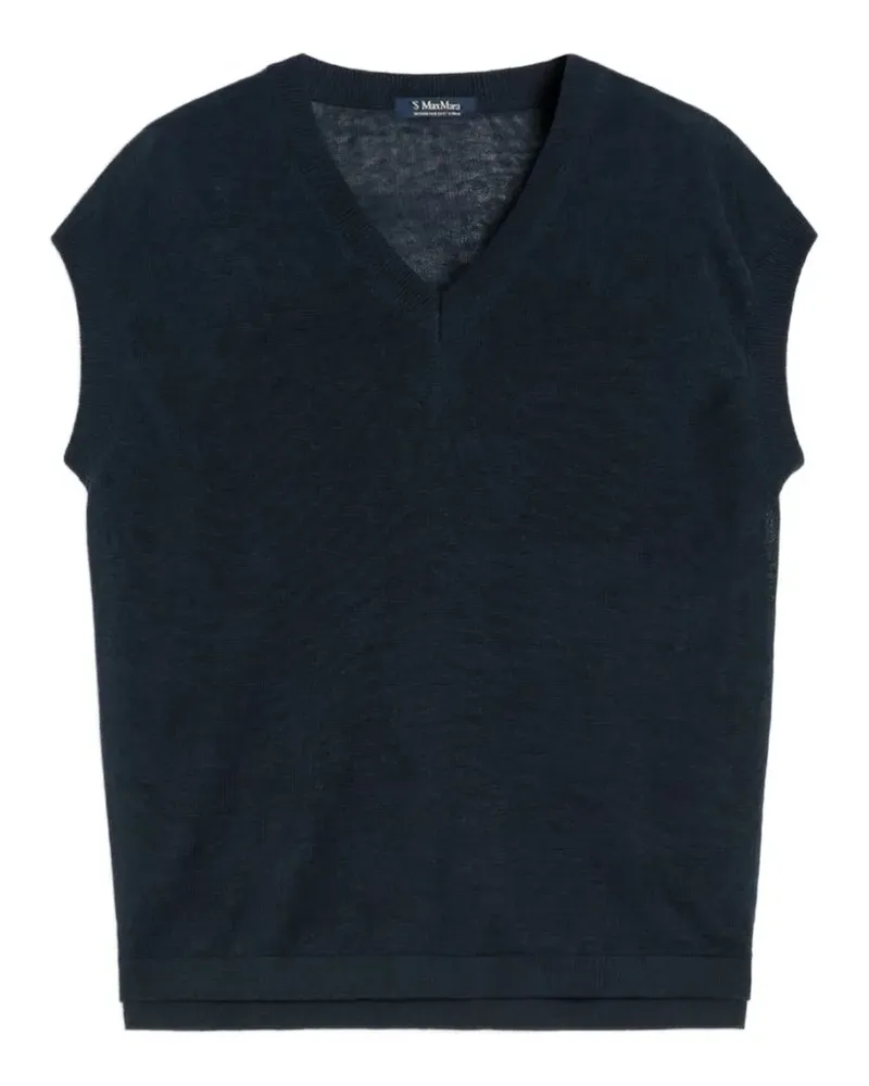 Max Mara Max Mara Ghianda V-neck knitted T-shirt - Blau Blau