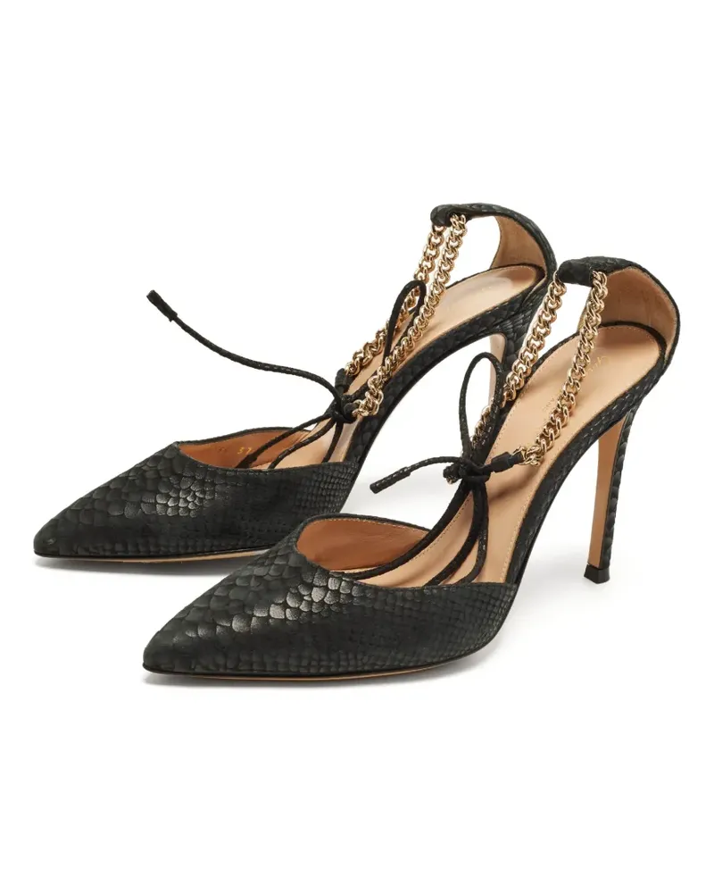 Gianvito Rossi Pumps mit Schlangen-Effekt - Schwarz Schwarz