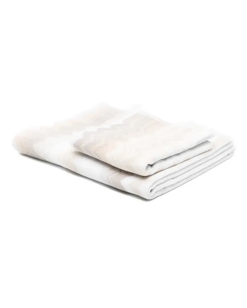 Missoni Home Giacomo Badetücher mit Zickzackmuster (2er-Set) - Weiß Weiß