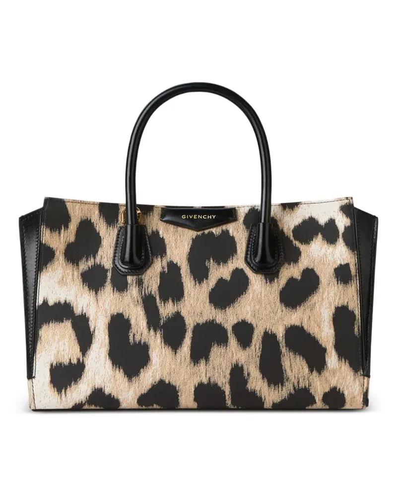 Givenchy Kleine Antigona Catchall Tasche aus Leopardenjacquard - Nude Nude
