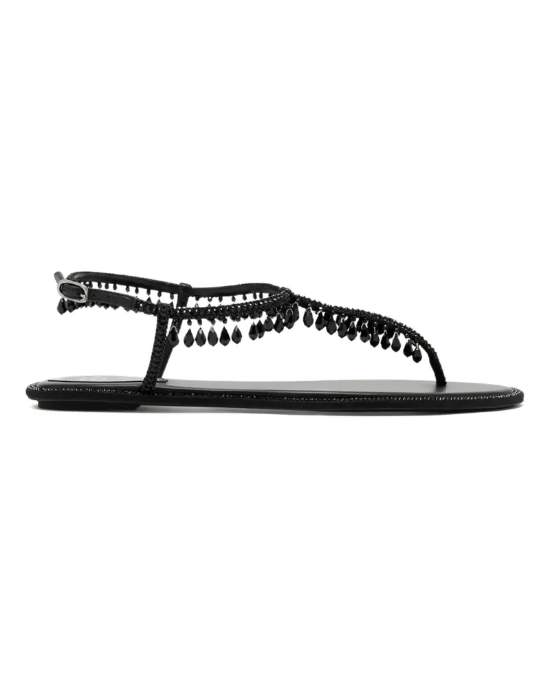 René Caovilla teardrop-beads embellished sandals - Schwarz Schwarz