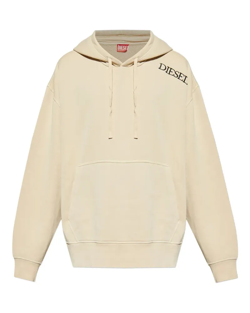 Diesel logo-embroidered hoodie - Nude Nude