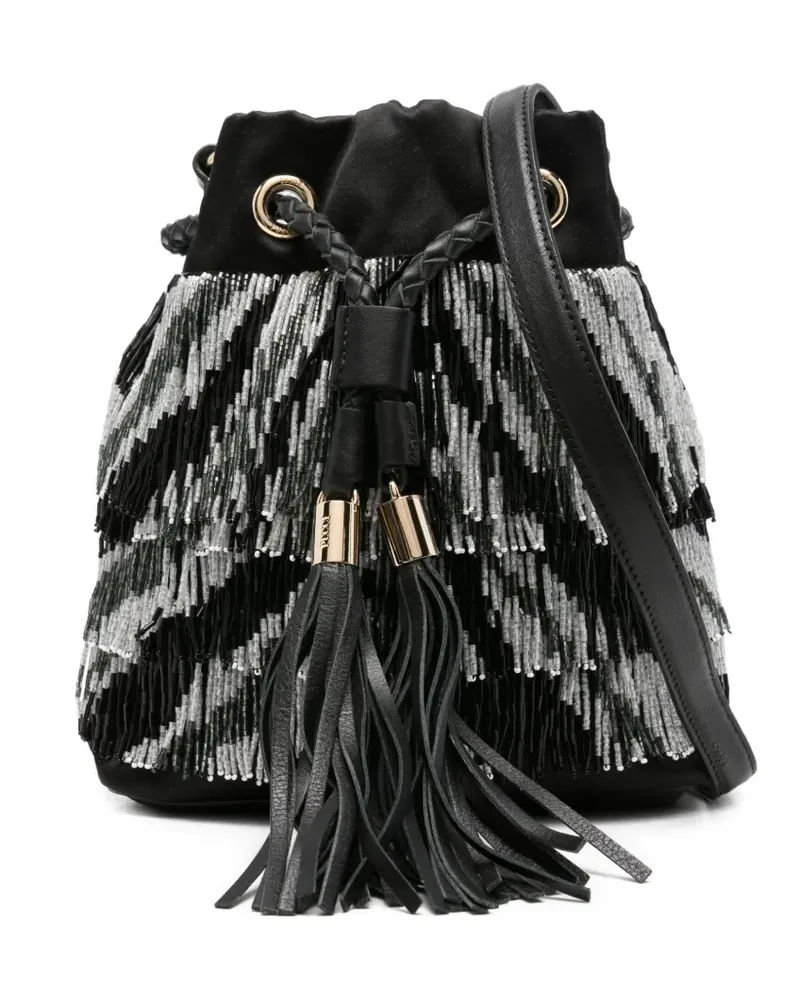 Emilio Pucci Beuteltasche mit Perlenfransen - Schwarz Schwarz