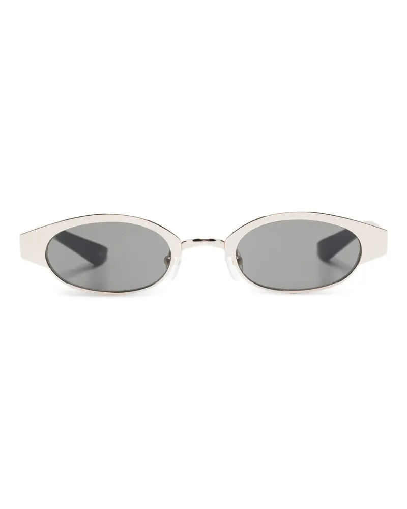 Alexander McQueen Sonnenbrille mit ovalem Gestell - Gold Gold
