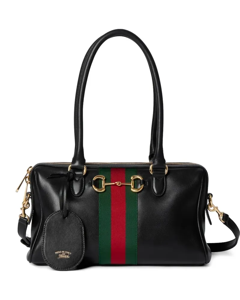 Gucci medium Borsetto leather shoulder bag - Schwarz Schwarz