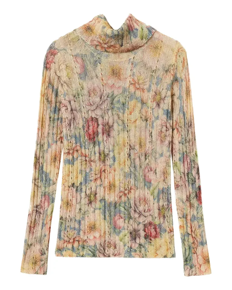 Twin-Set Pullover mit Blumenprint - Nude Nude
