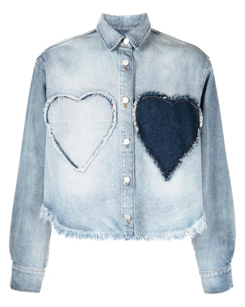 Natasha Zinko Jeanshemd mit Herzapplikation - Blau Blau