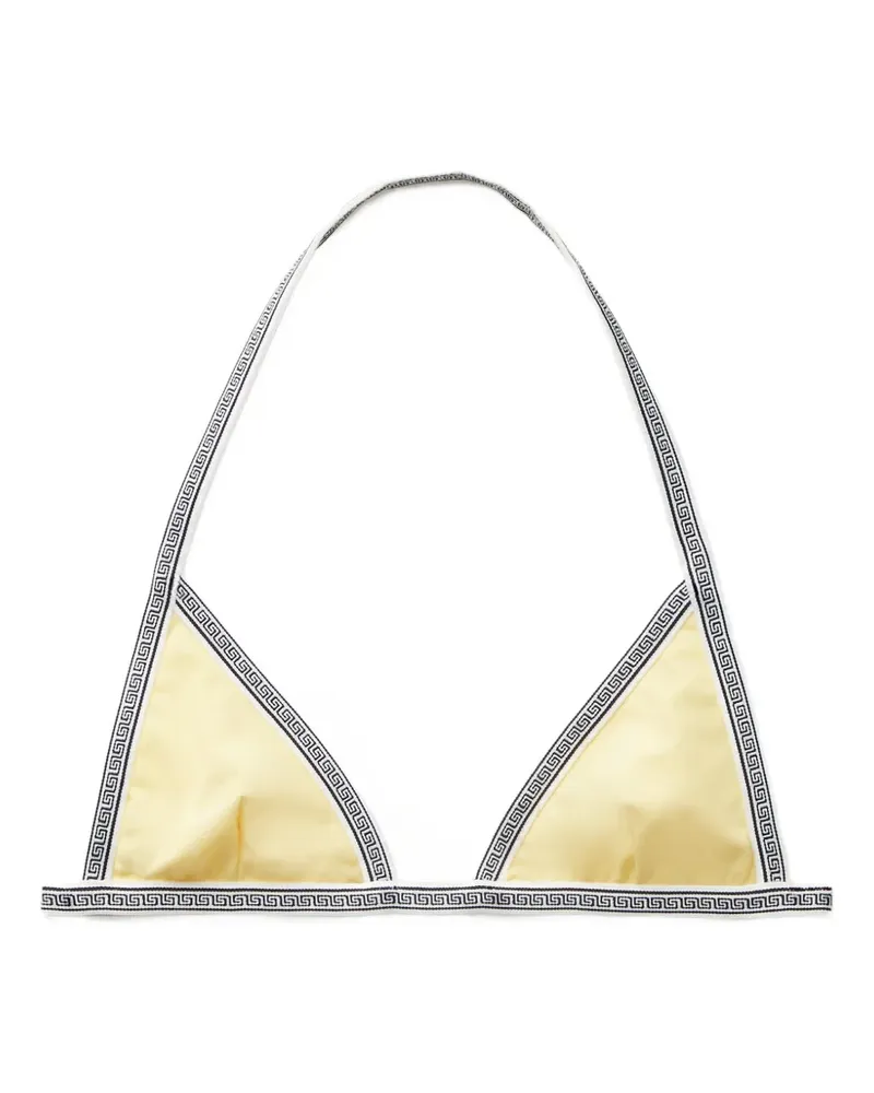 Versace Bikini-Oberteil mit Greca-Besatz - Gelb Gelb