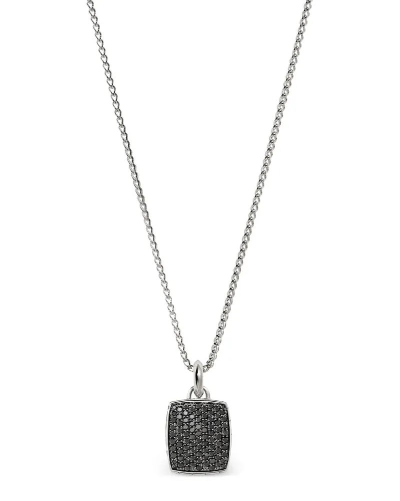 John Hardy Tag Sterlingsilber-Halskette mit Saphir Silber