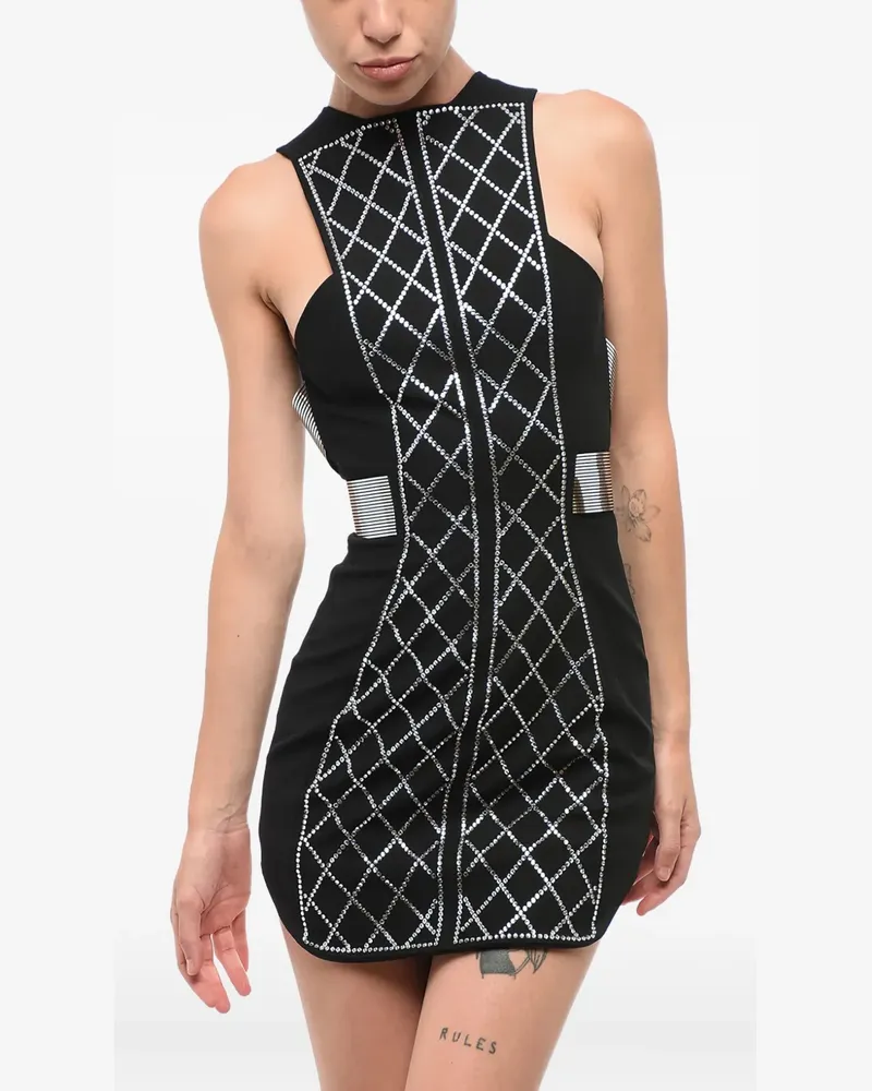 Balmain Minikleid mit Strass - Schwarz Schwarz