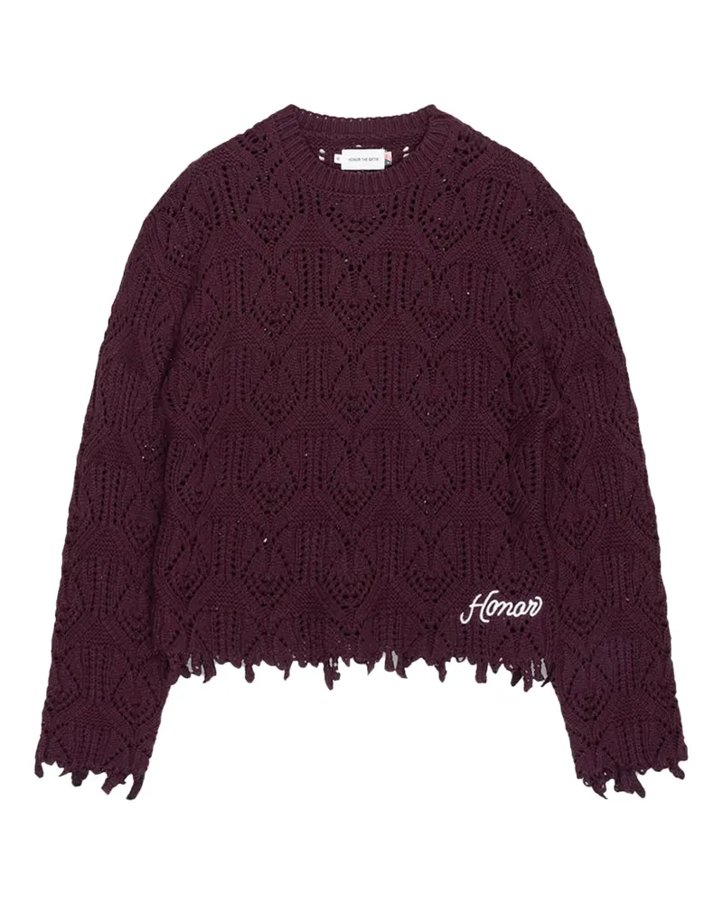 Honor The Gift Pullover mit Zopfmuster - Rot Rot