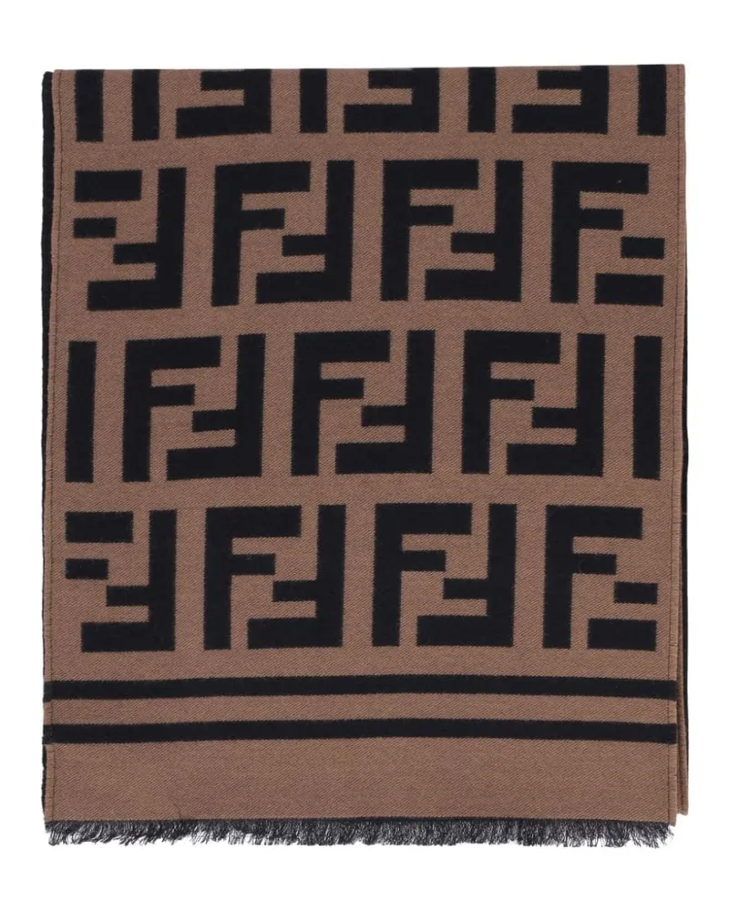 Fendi Schal mit Monogrammmuster - Nude Nude