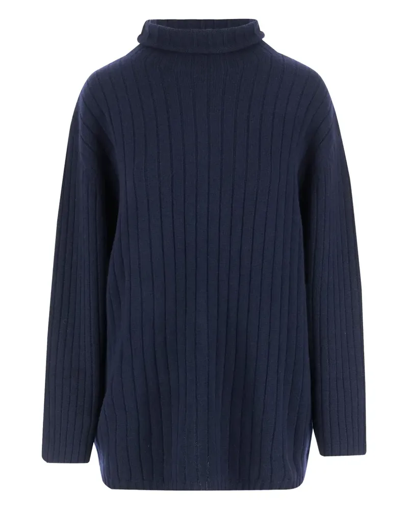 ASPESI Gerippter Rollkragenpullover - Blau Blau