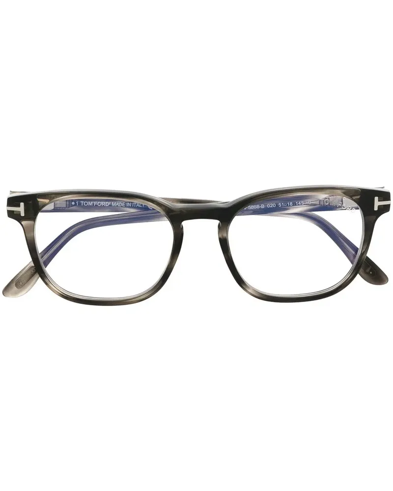 Tom Ford Eckige Dark Havana Brille - Grau Grau