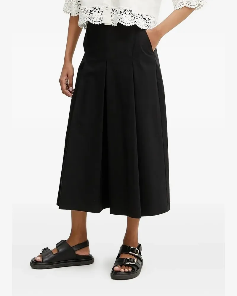 Twin-Set Bundfaltenhose mit Logo-Schnalle - Schwarz Schwarz