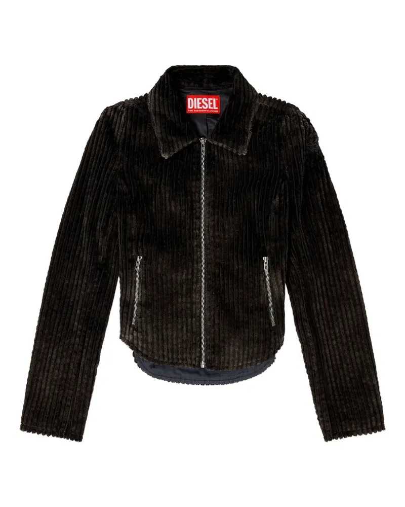 Diesel G-ENEA Cordjacke mit Reißverschluss - Schwarz Schwarz