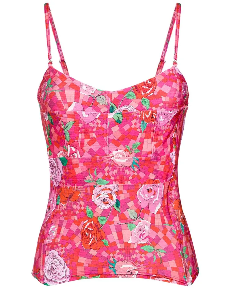 Amir Slama Bikinioberteil mit floralem Print Rosa