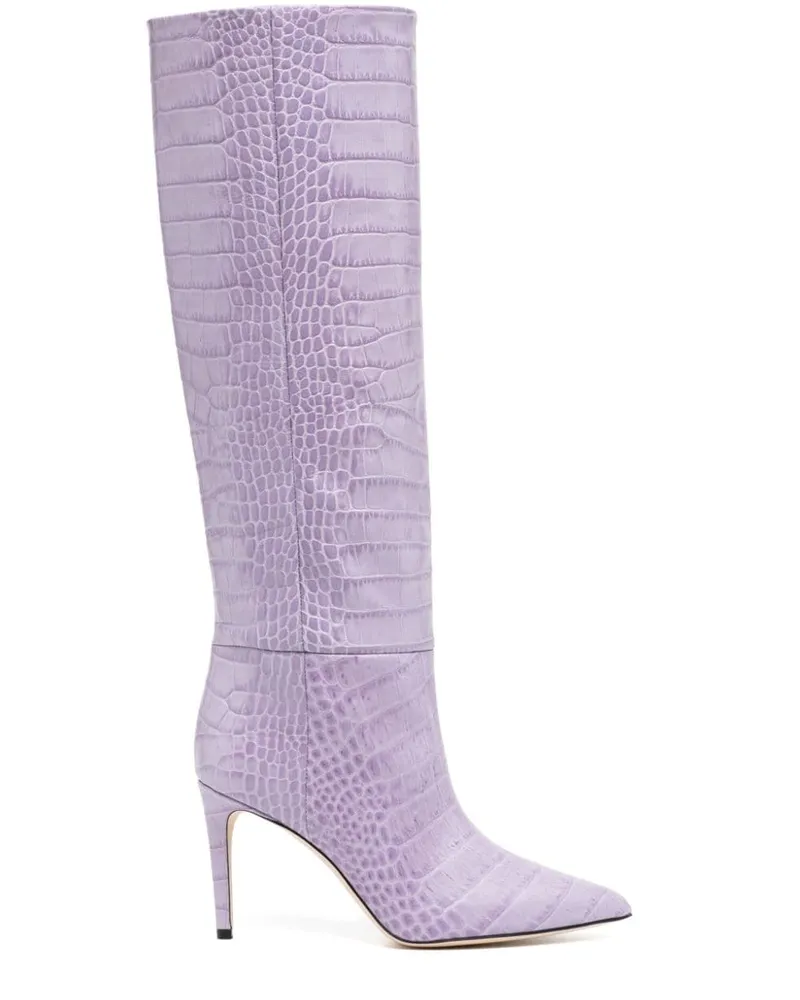 Paris Texas Stiefel mit Kroko-Effekt 100mm - Violett Violett