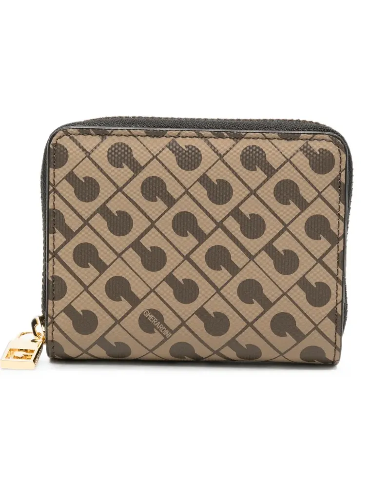 Gherardini Millerighe logo-print zip-around wallet - Nude Nude