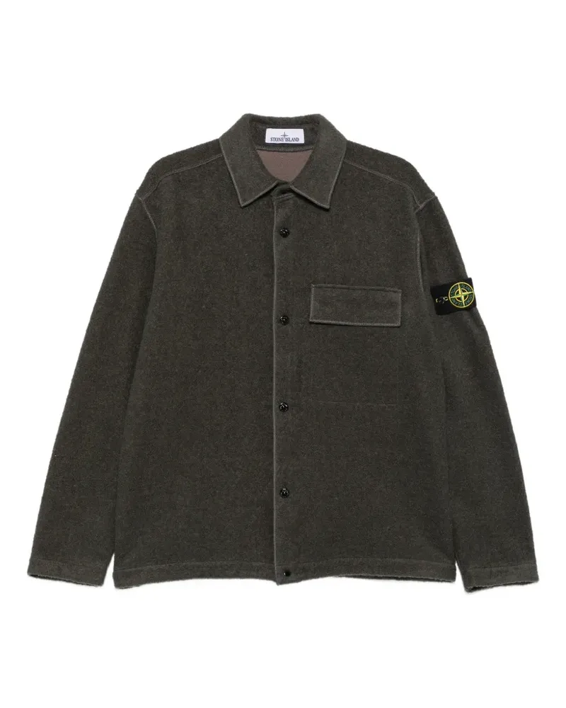 Stone Island Hemdjacke mit Logo-Patch - Grau Grau