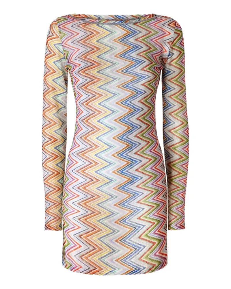 Missoni long-sleeve T-shirt dress in zig-zag printed fabric - Weiß Weiß