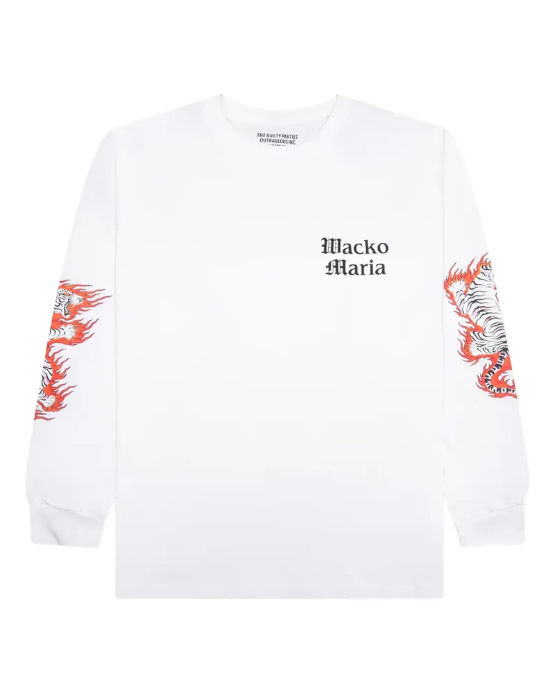 Wacko Maria x Tim Lehi Sweatshirt mit Flammen-Print - Weiß Weiß