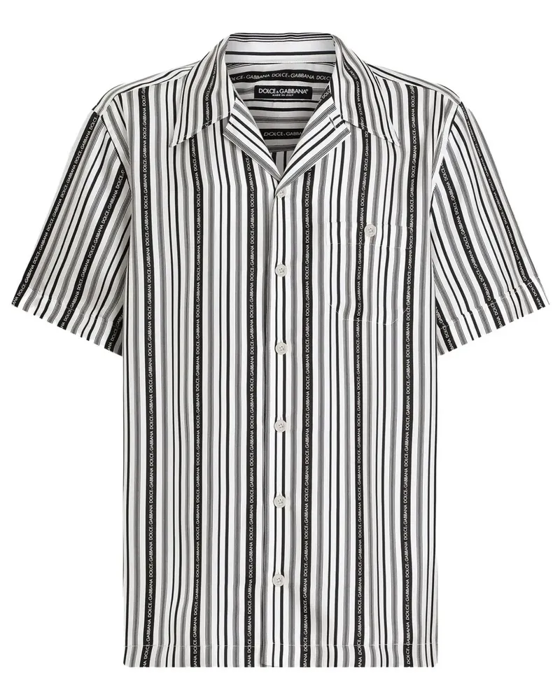 Dolce & Gabbana Gestreiftes Hemd - Weiß Weiß