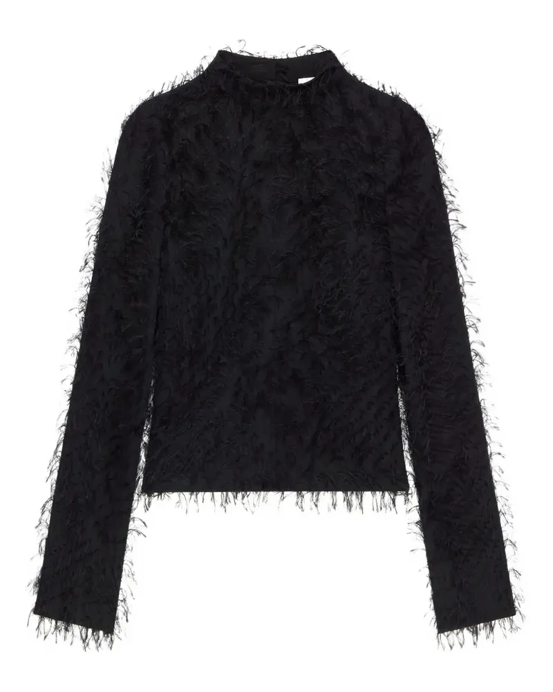 Courrèges Abendkleid mit Federn - Schwarz Schwarz