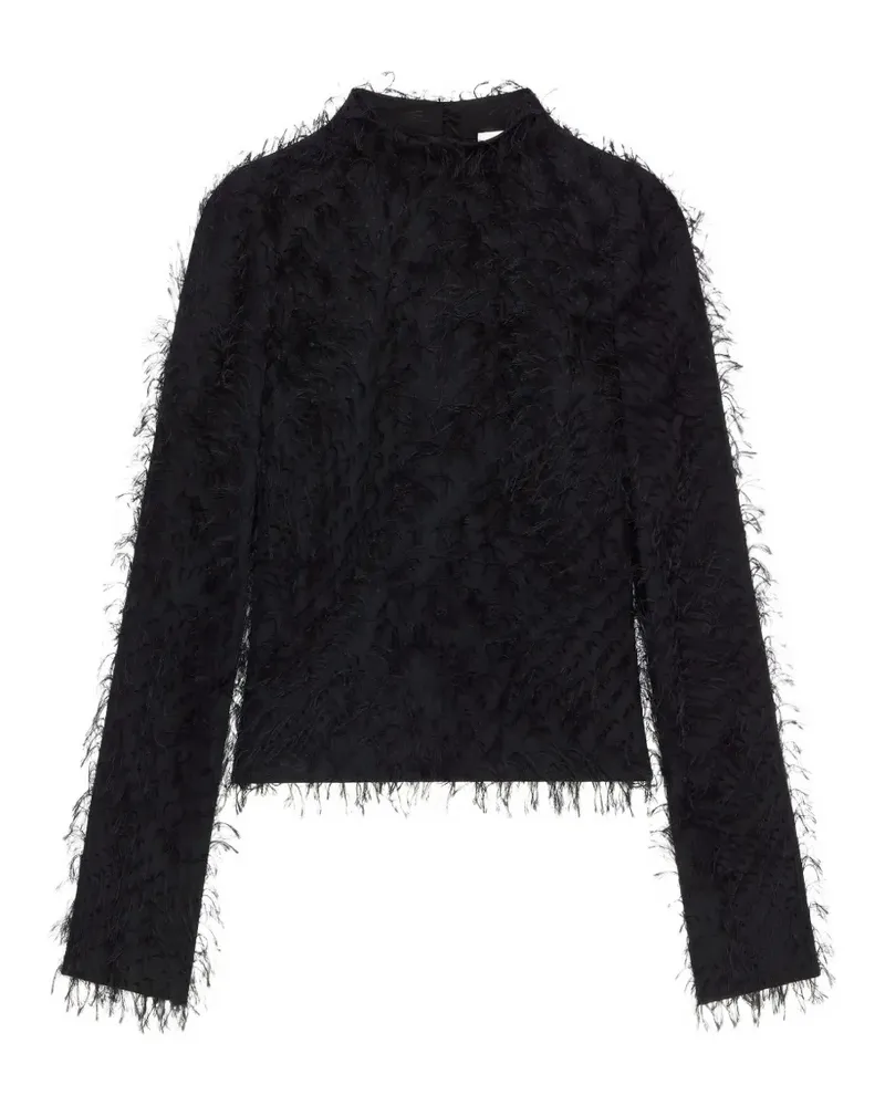 Courrèges Abendkleid mit Federn - Schwarz Schwarz
