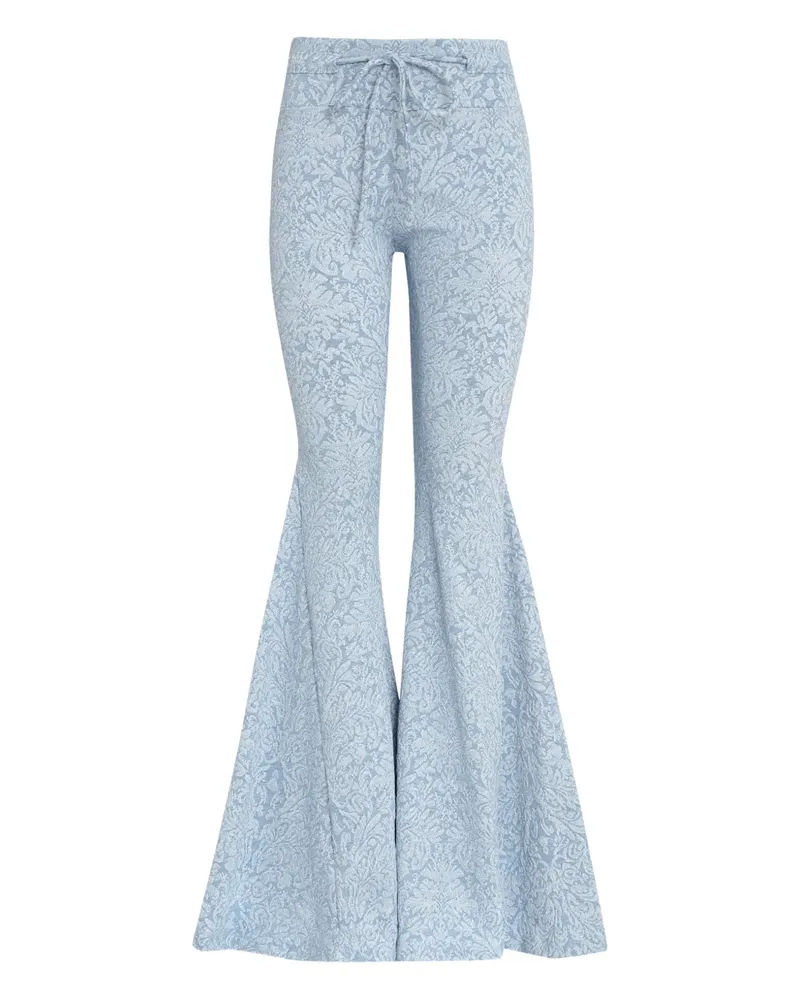 Amir Slama x Astrid floral-jacquard drawstring trousers - Blau Blau