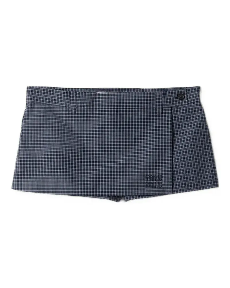 Miu Miu check-pattern mini skirt - Blau Blau