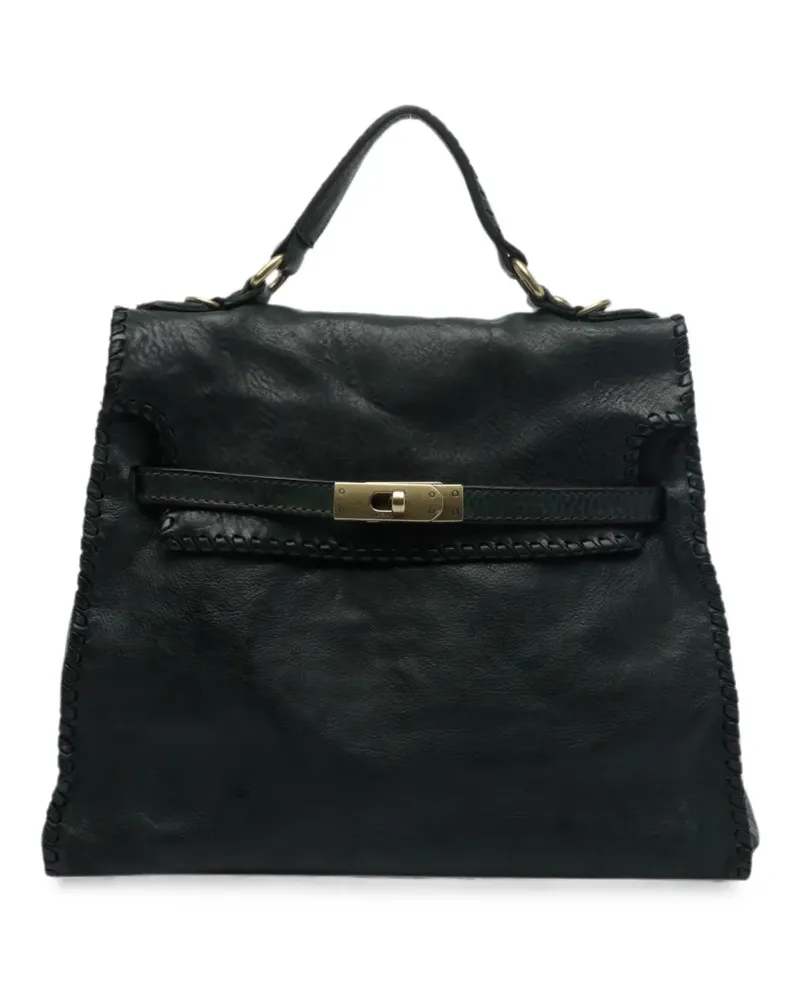 Campomaggi Ginevra large turn-lock calf leather shoulder bag - Grün Grün