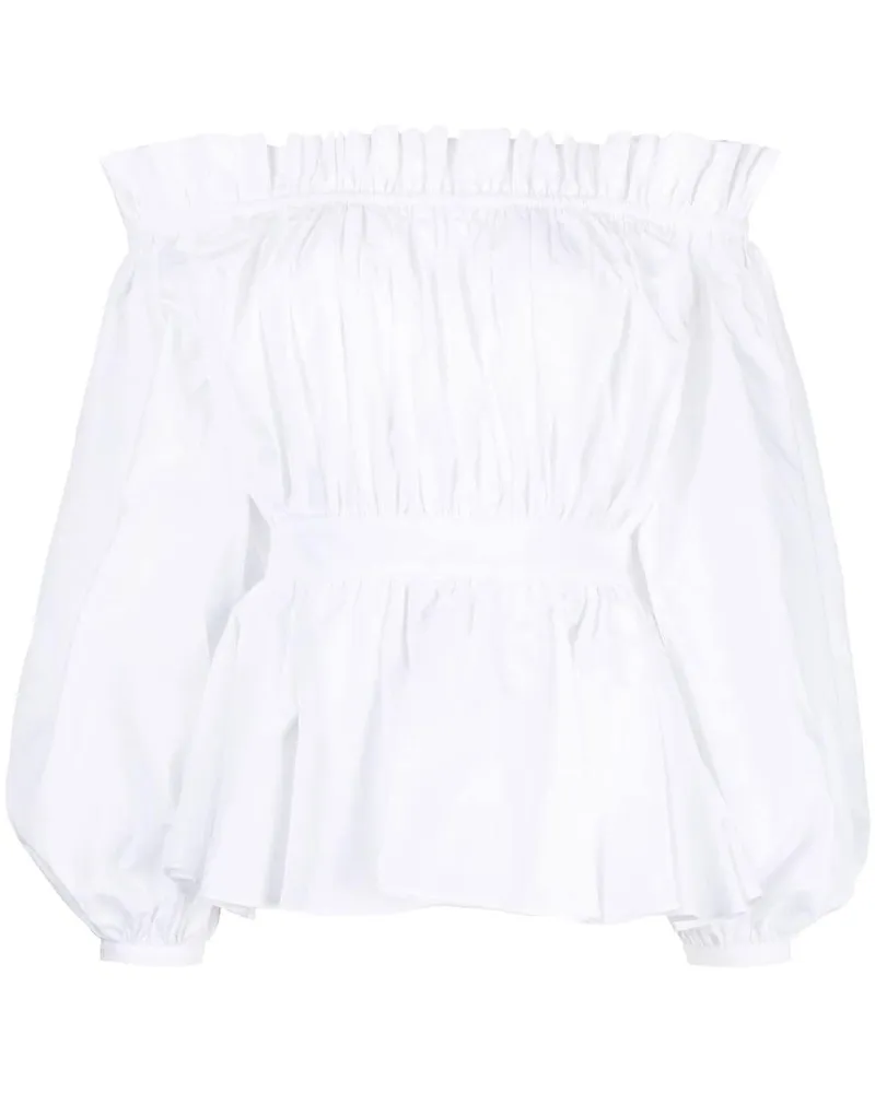 Alexander McQueen Schulterfreie Bluse - Weiß Weiß