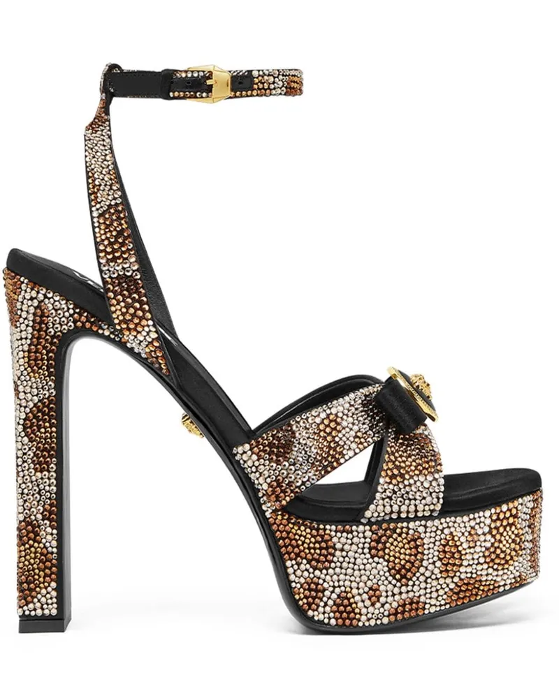 Versace Sandalen mit Leoparden-Kristallen 140mm - Braun Braun