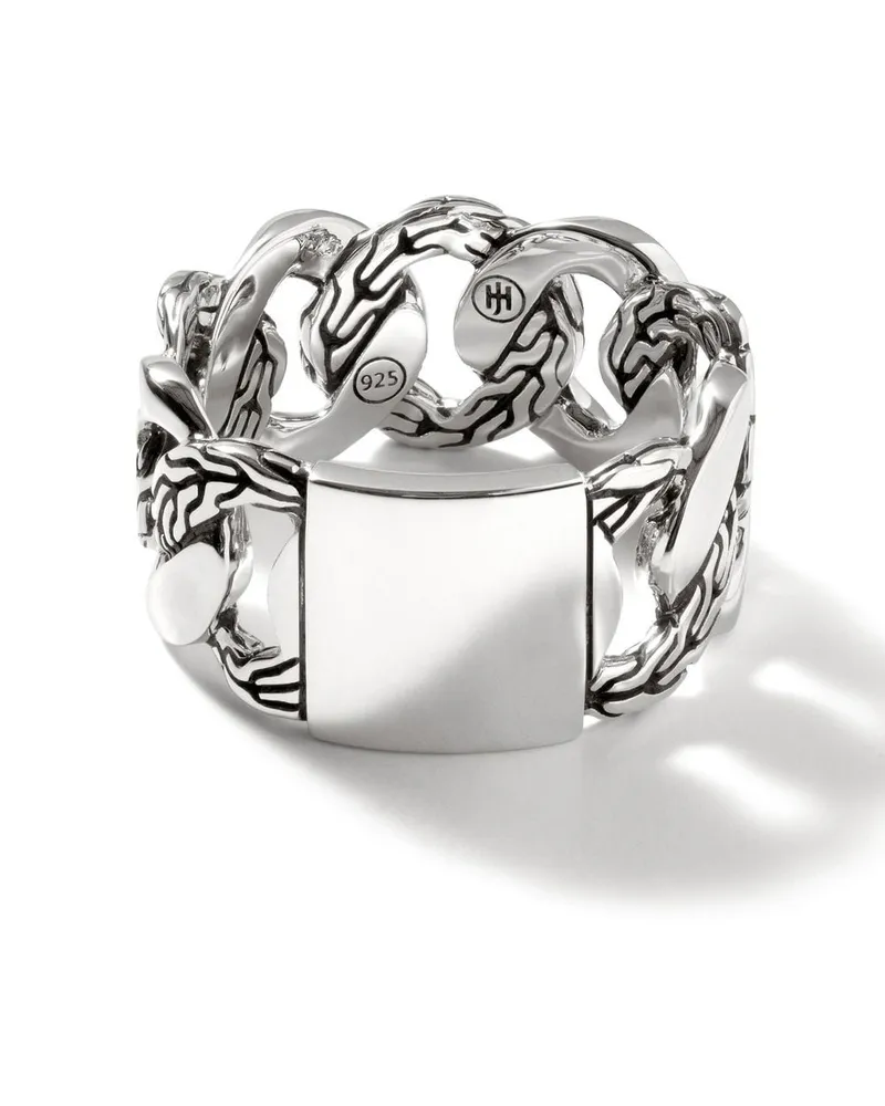John Hardy Curb Link Ring im Kettendesign 11mm - Silber Silber