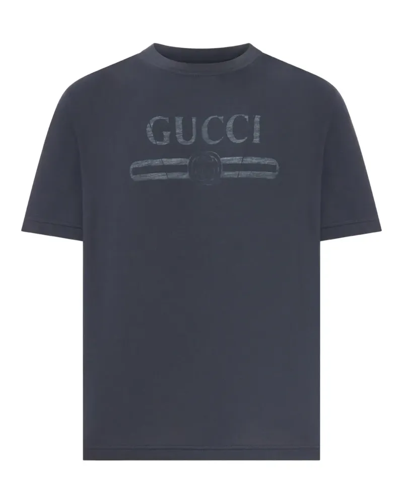 Gucci T-Shirt mit Logo-Print - Blau Blau