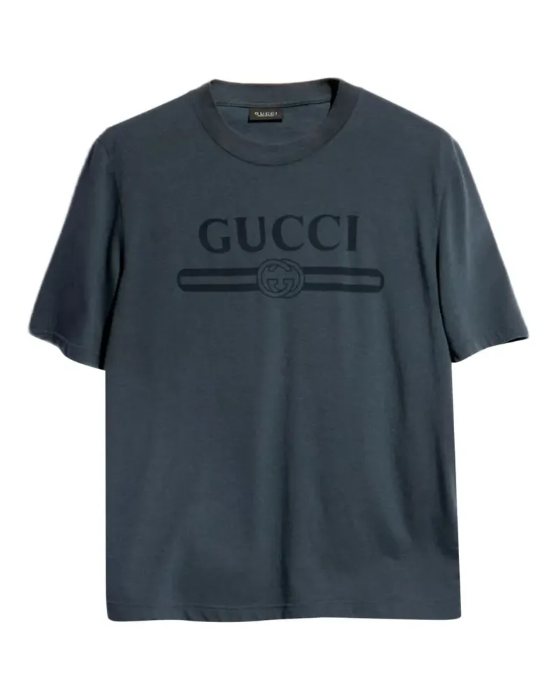 Gucci logo-print cotton T-shirt - Blau Blau