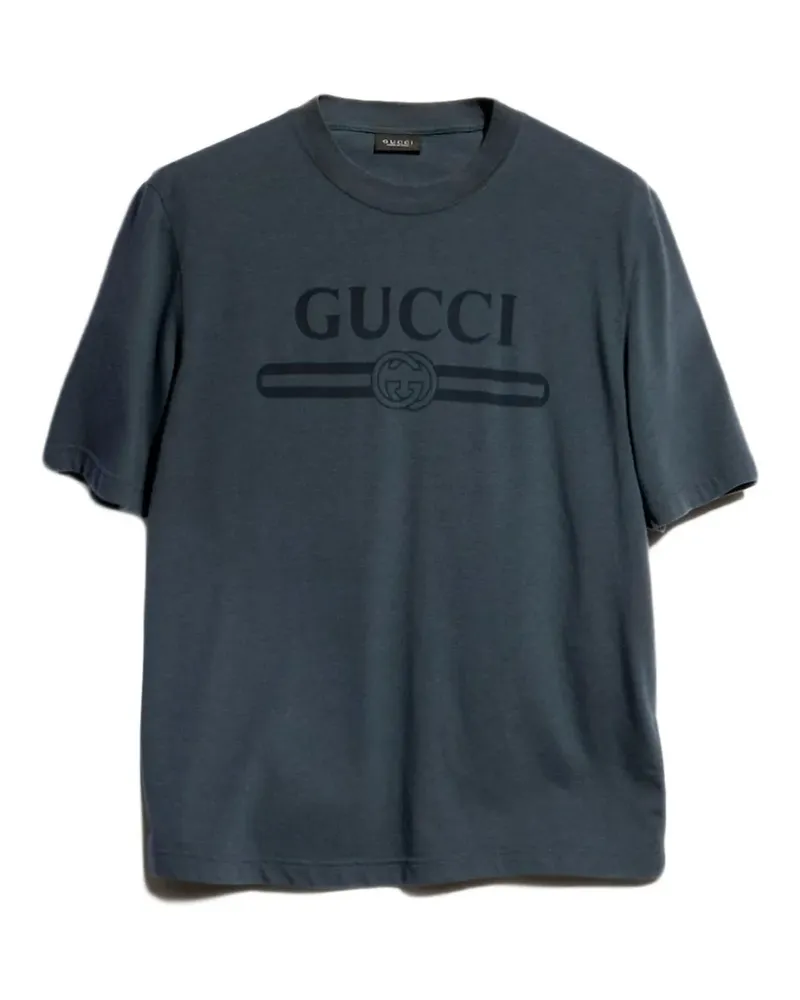 Gucci logo-print cotton T-shirt - Blau Blau