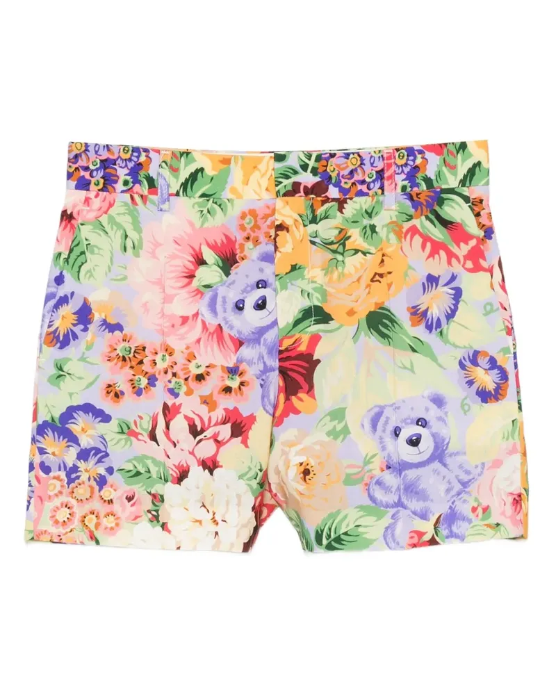 Moschino Shorts mit Blumen-Teddy-Print - Grün Grün