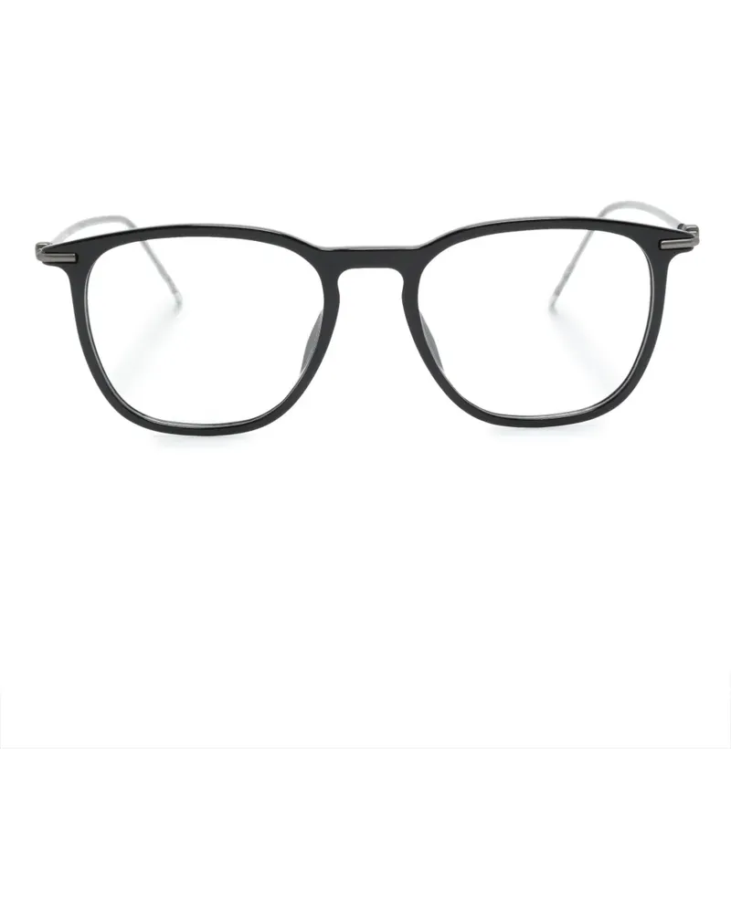 HUGO BOSS Eckige Brille mit Logo-Gravur - Schwarz Schwarz